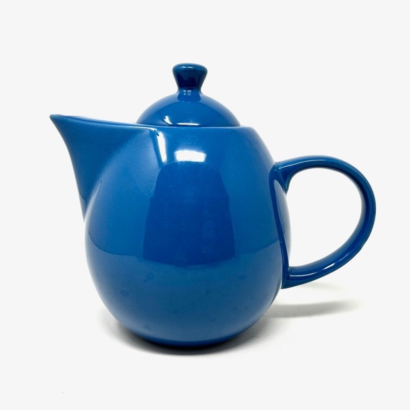 World Market Blue Ceramic Teapot with Lid Retro Vibe Super Cute! - Picture 4 of 10
